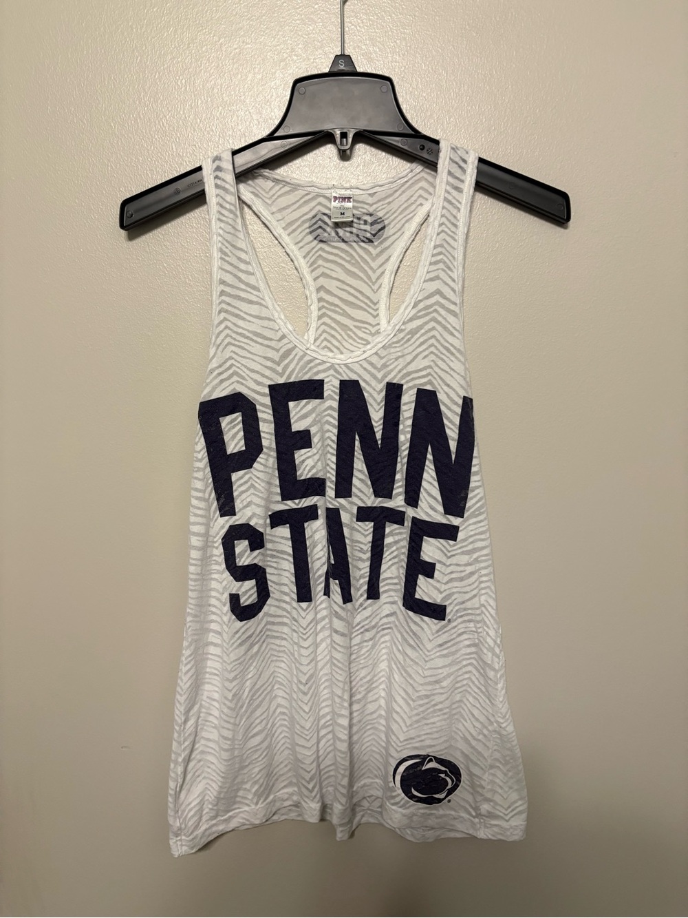 PINK Victoria's Secret White Tank with Pink and Navy Logo